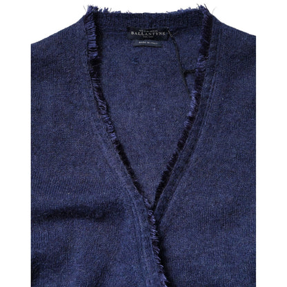 Ballantyne Dark Blue Long Sleeves Overcoat Cardigan Sweater Ballantyne