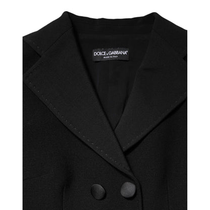 Dolce & Gabbana Black Wool Double Breasted Coat Jacket