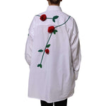 Dolce & Gabbana White Cotton Floral Appliques Dress Shirt Top TSH878627-42