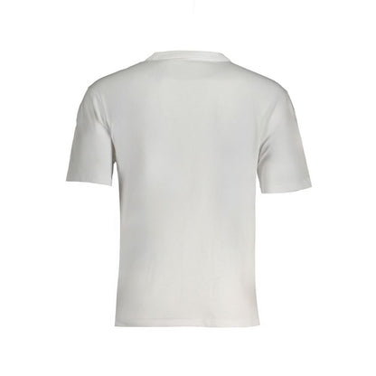 K-WAY White Cotton T-Shirt, short sleeve, crew neck, 1 pocket, printed logo, back view.