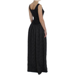 Dolce & Gabbana Black Gray Sheath Gown Full Length Dress