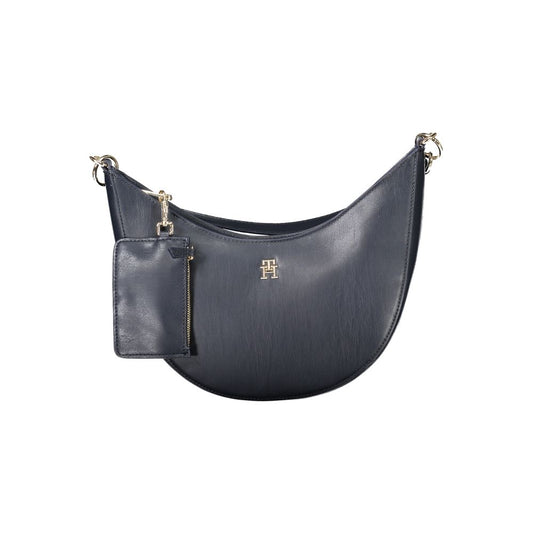 Tommy Hilfiger Blue Polyethylene Women Handbag with detachable coin purse and zip closure, showcasing luxury and practicality.
