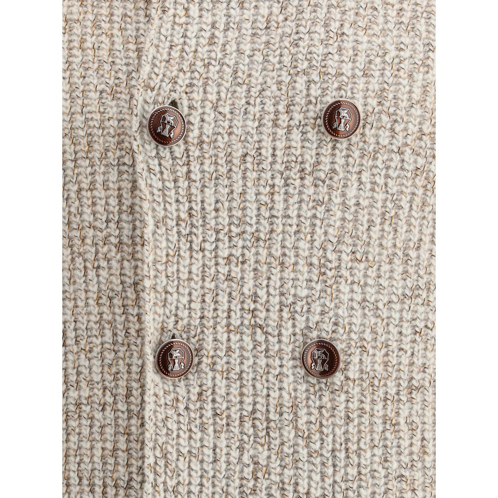 Brunello Cucinelli Beige Fleece Wool Coat