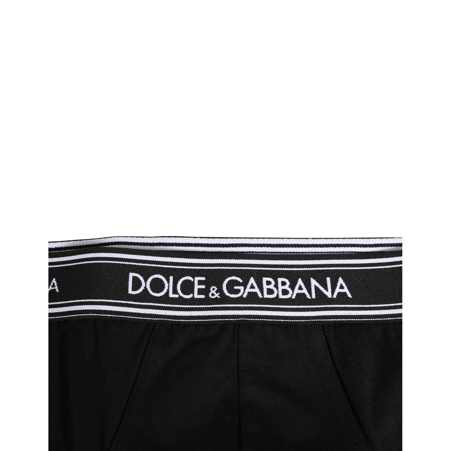 Dolce & Gabbana Black Cotton Stretch Logo Print Brief Underwear BIK1260-4
