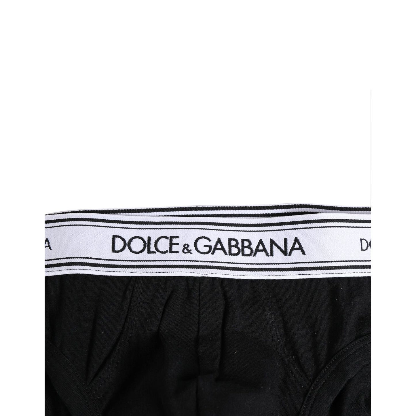 Dolce & Gabbana Black Cotton Stretch Regular Brief Underwear