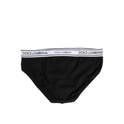 Dolce & Gabbana Black Cotton Stretch Regular Brief Underwear