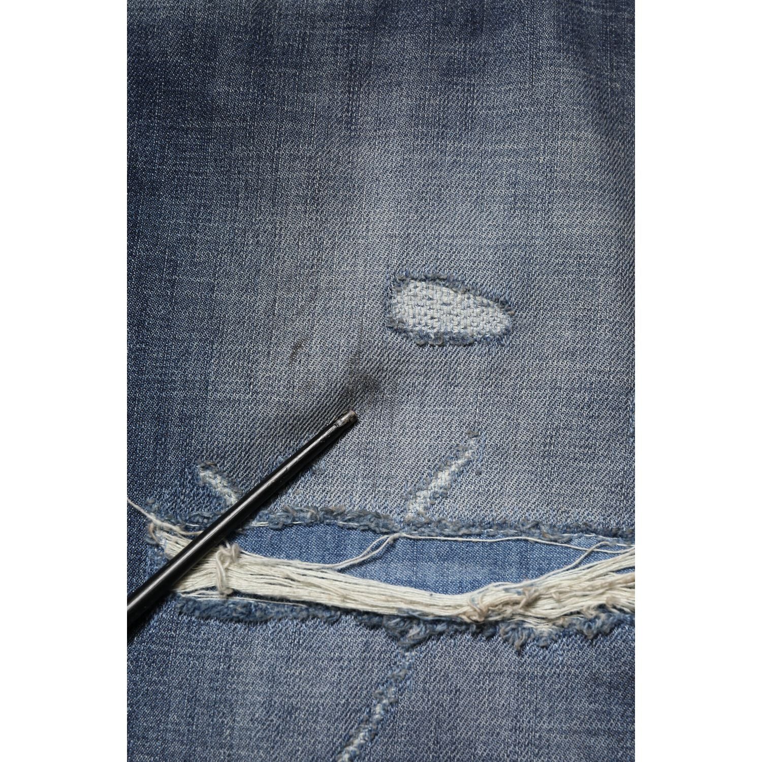 Dolce & Gabbana Blue Washed Tattered Cotton Men Jeans