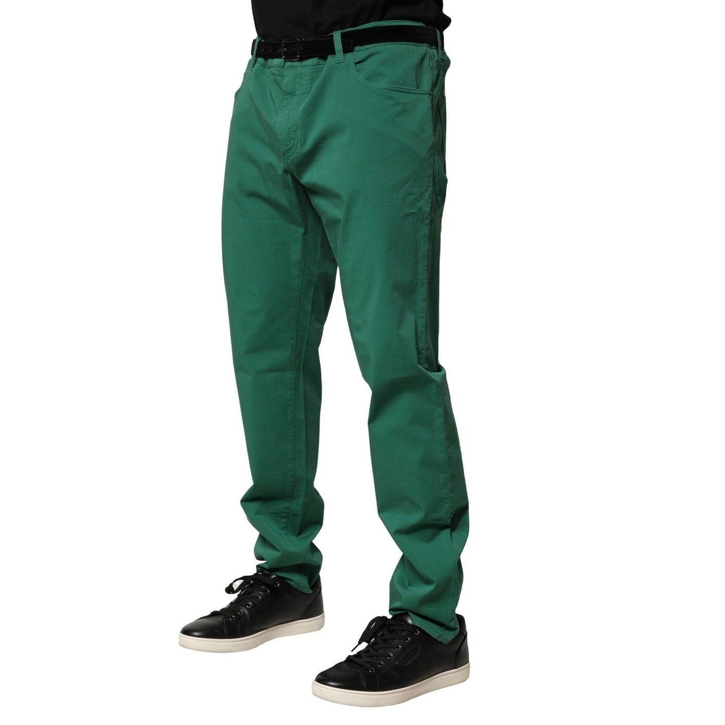 Dolce & Gabbana Green Cotton Stretch Skinny Men Denim Jeans PAN76456-58