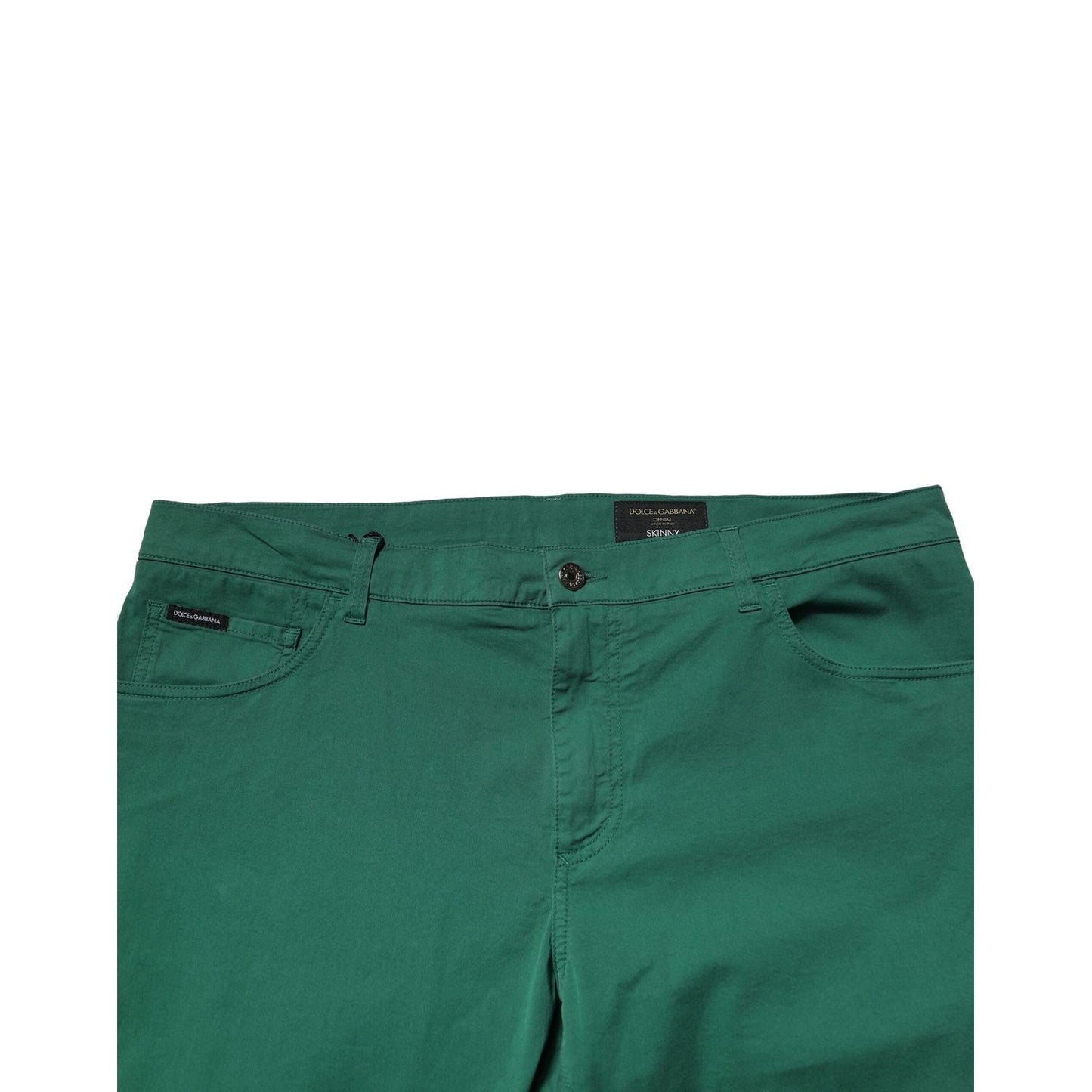 Dolce & Gabbana Green Cotton Stretch Skinny Men Denim Jeans PAN76456-58