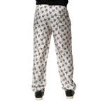 Dolce & Gabbana White Floral Silk Casual Lounge Pants