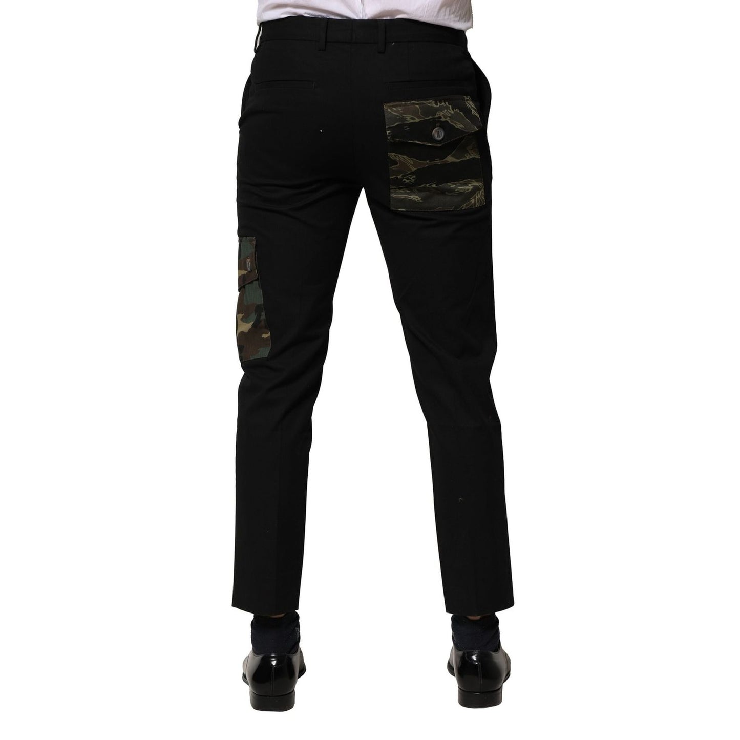 Dolce & Gabbana Black Cotton Cargo Dress Men Pants