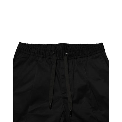 Dolce & Gabbana Black Cotton Mid Waist Jogger Pants