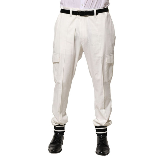 Dolce & Gabbana White Cotton Cargo Jogger Men Pants PAN76476-58