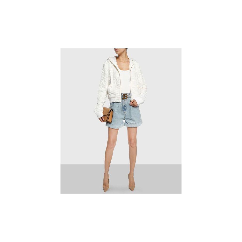Balmain Blue Cotton Short BA-15449-IT38|XS