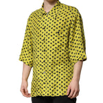 Dolce & Gabbana Yellow Heart Short Sleeves Men Casual Shirt TSH90656-42