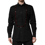 Dolce & Gabbana Black Crystal GOLD Formal Men Dress Shirt TSH90681-42