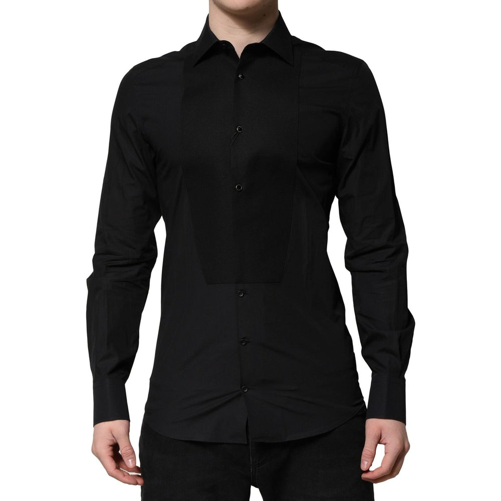 Dolce & Gabbana Black GOLD Long Sleeves Dress Formal Shirt TSH90707-39