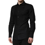 Dolce & Gabbana Black GOLD Long Sleeves Dress Formal Shirt TSH90707-39