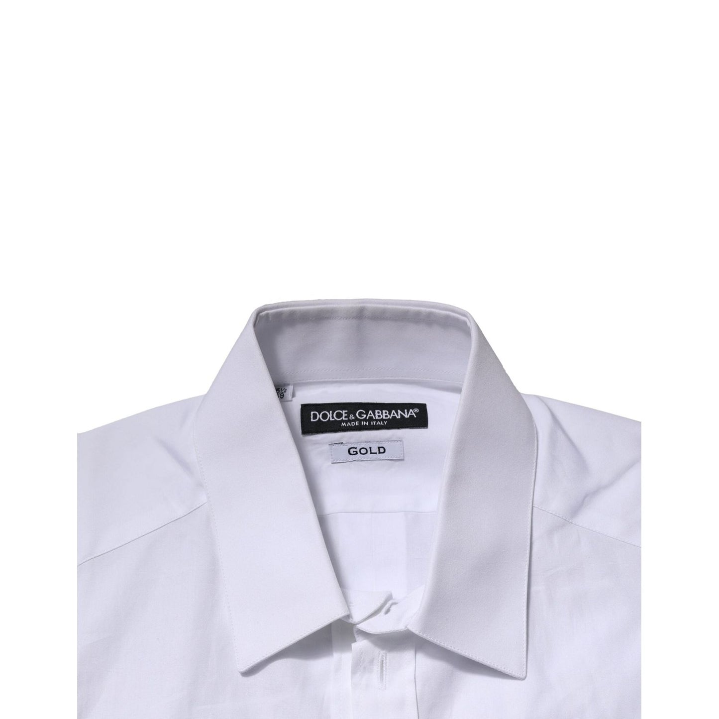 Dolce & Gabbana White Cotton GOLD Short Sleeves Casual Shirt TSH906701-39