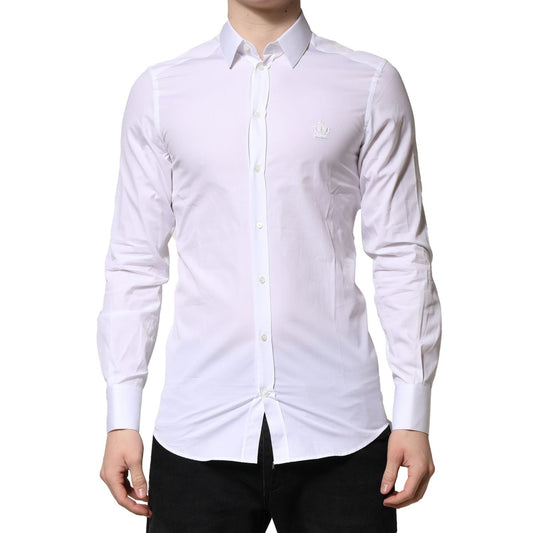 Dolce & Gabbana White GOLD Long Sleeves Men Dress Formal Shirt TSH906702-38