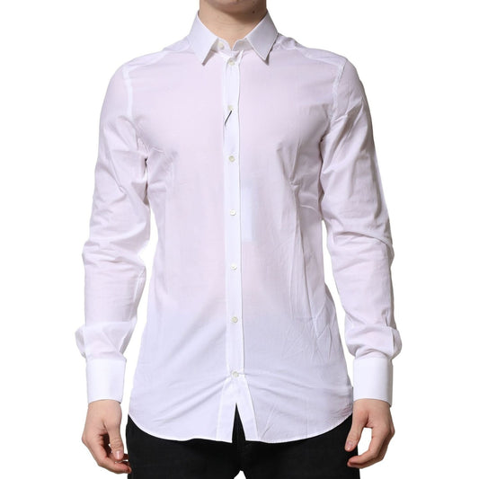Dolce & Gabbana White GOLD Long Sleeves Dress Formal Shirt TSH906713-40