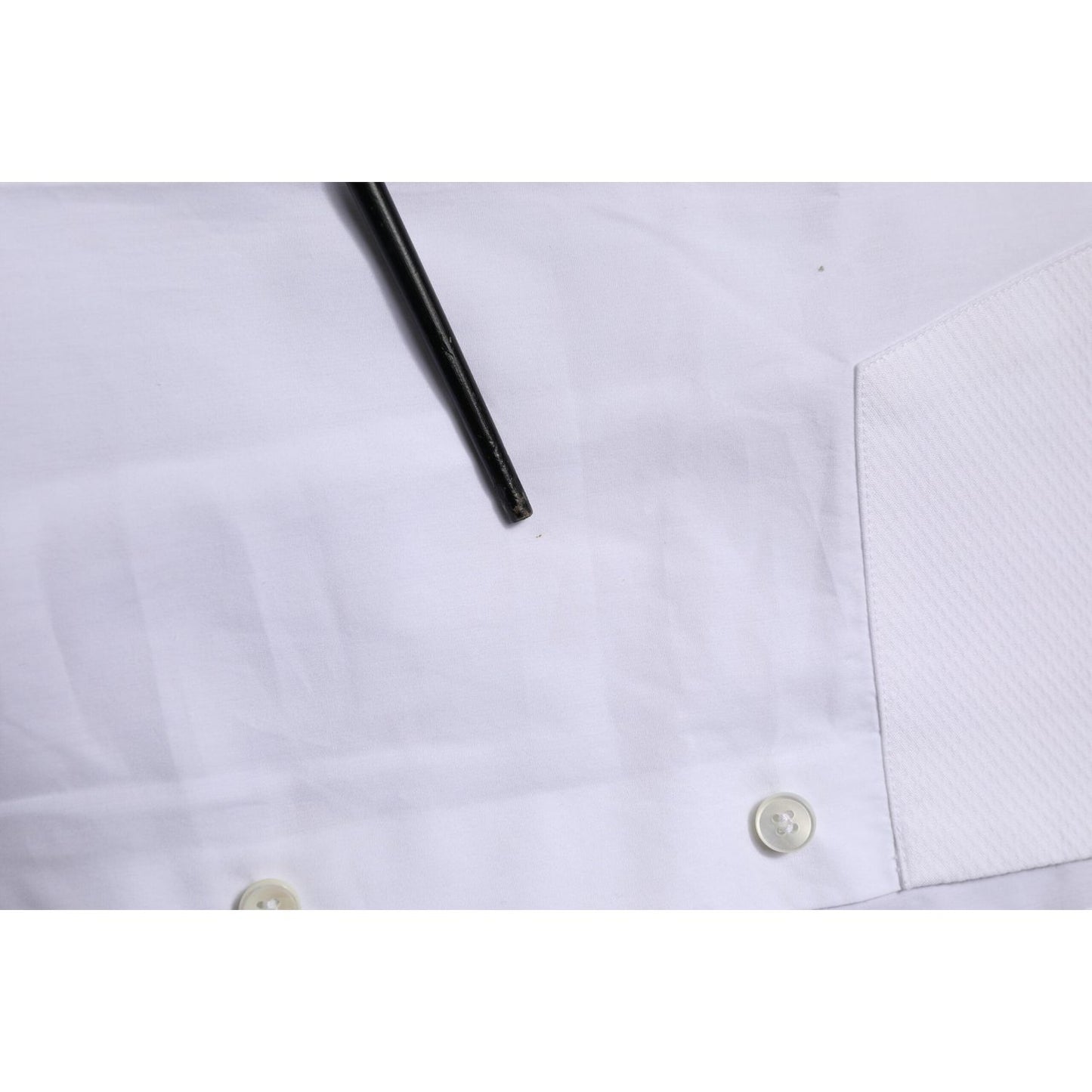 Dolce & Gabbana White Bib Cotton Poplin GOLD Formal Shirt TSH906715-44