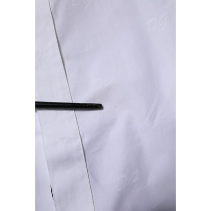 Dolce & Gabbana White GOLD Long Sleeves Dress Formal Shirt