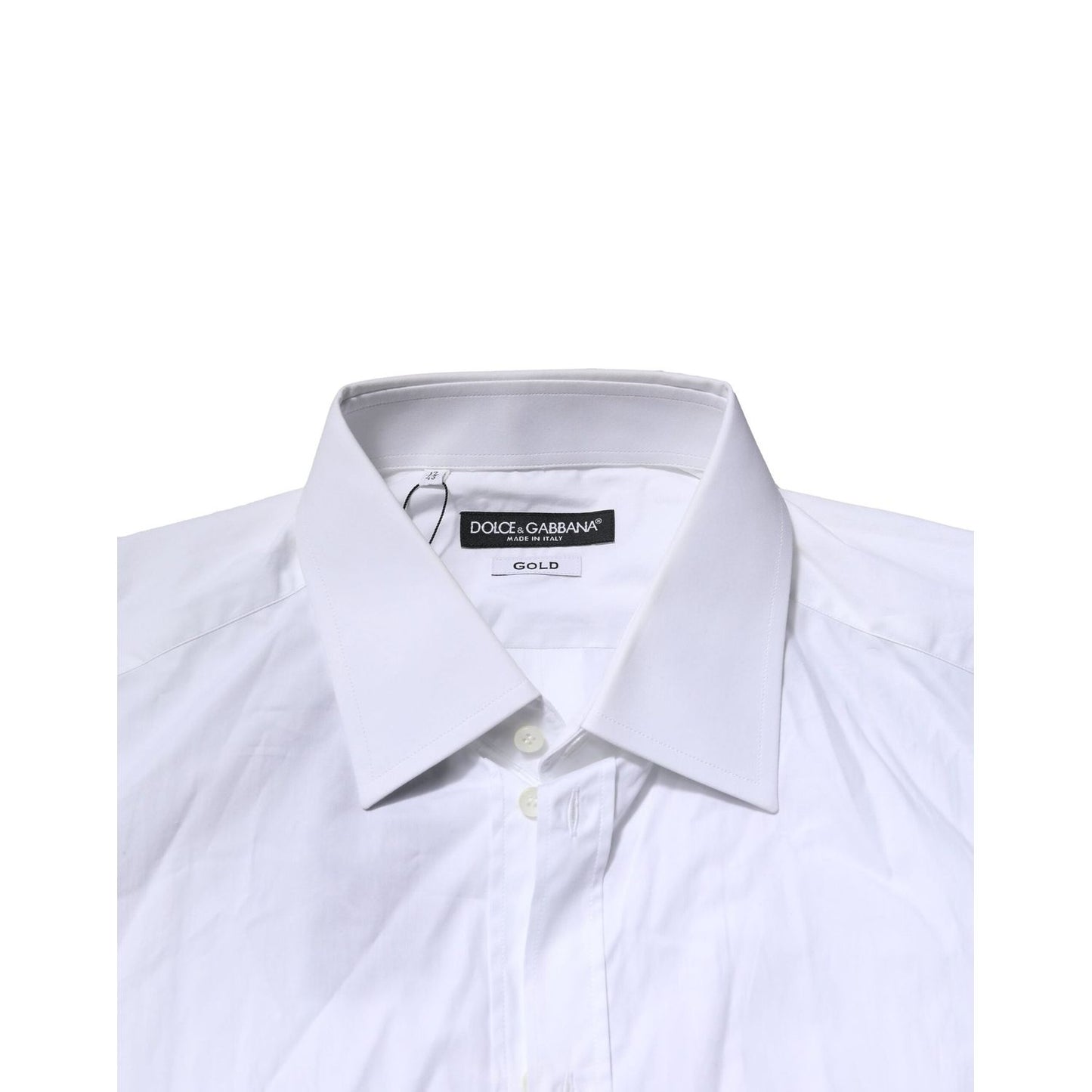 Dolce & Gabbana White GOLD Long Sleeves Dress Formal Shirt