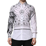 Dolce & Gabbana White MARTINI Bandana Print Formal Shirt TSH906786-40