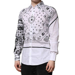 Dolce & Gabbana White MARTINI Bandana Print Formal Shirt TSH906786-40