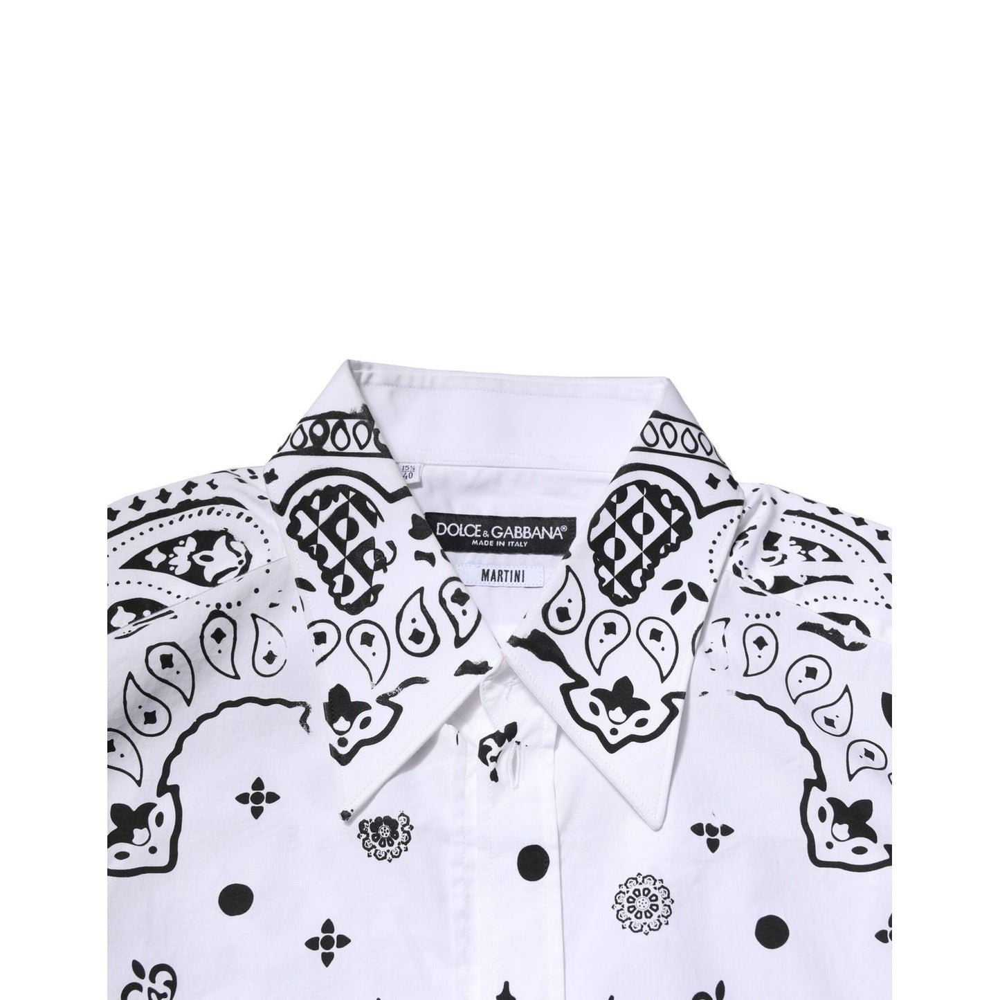 Dolce & Gabbana White MARTINI Bandana Print Formal Shirt TSH906786-40