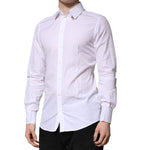 Dolce & Gabbana White Cotton GOLD Long Sleeves Formal Shirt TSH906798-39