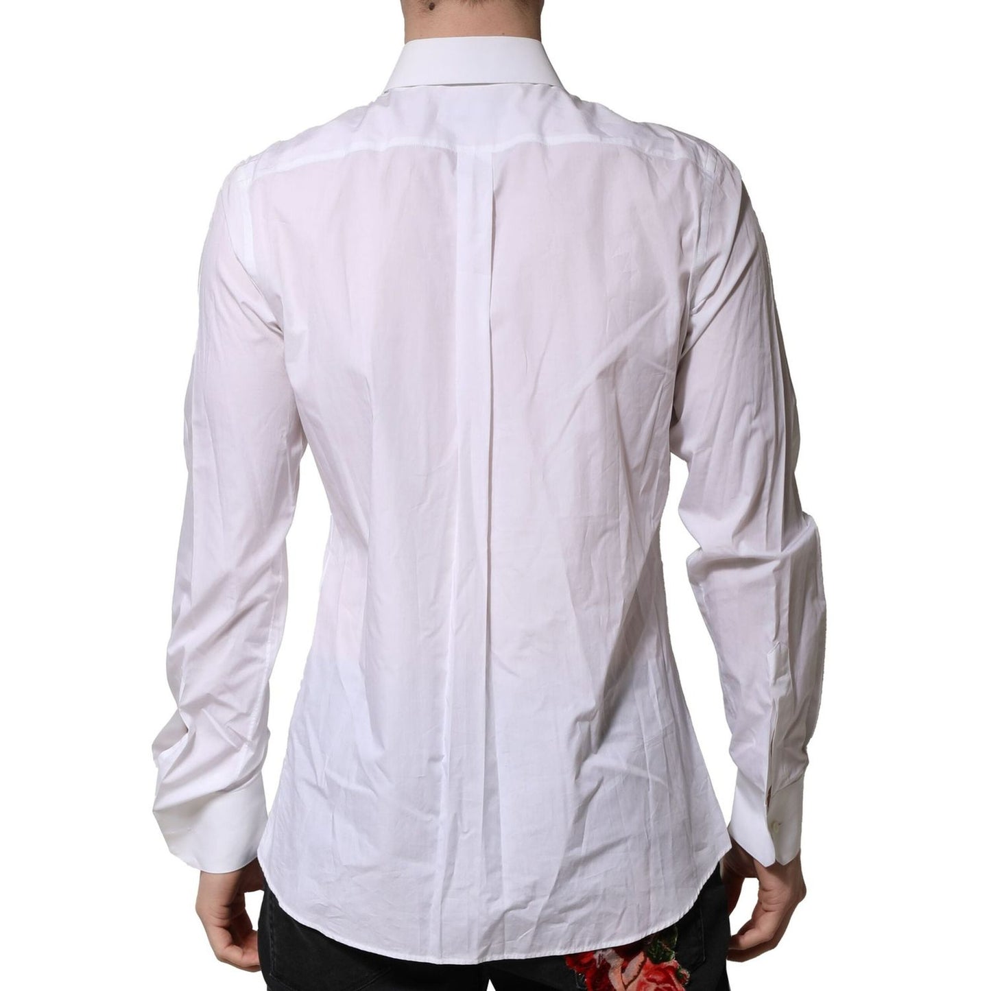 Dolce & Gabbana White MARTINI Long Sleeves Men Formal Shirt TSH906826-40