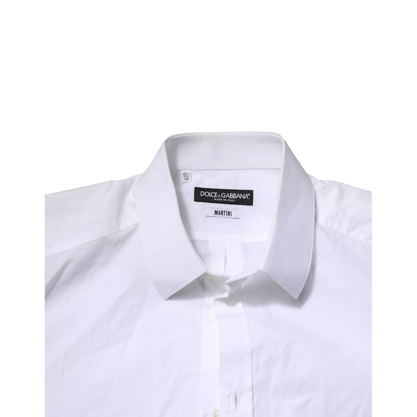 Dolce & Gabbana White MARTINI Long Sleeves Men Formal Shirt TSH906826-40