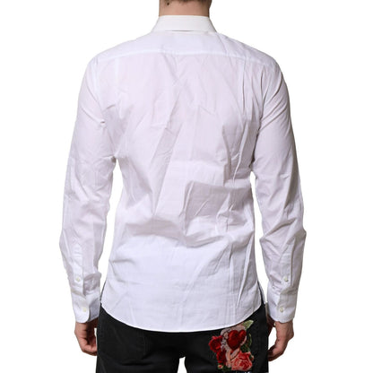 Dolce & Gabbana White Poplin Cotton Formal Men Dress Shirt