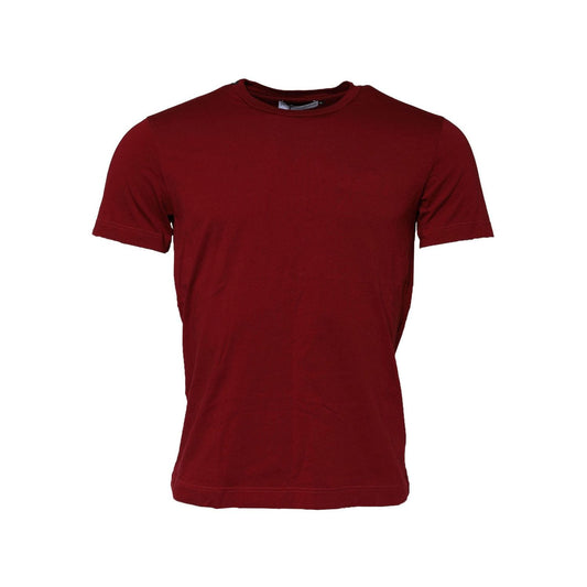 Dolce & Gabbana Dark Red Men Crew Neck Short Sleeve T-shirt TSH90555-48
