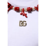 Dolce & Gabbana White Embellished Cotton Crew Neck T-shirt TSH90704-48