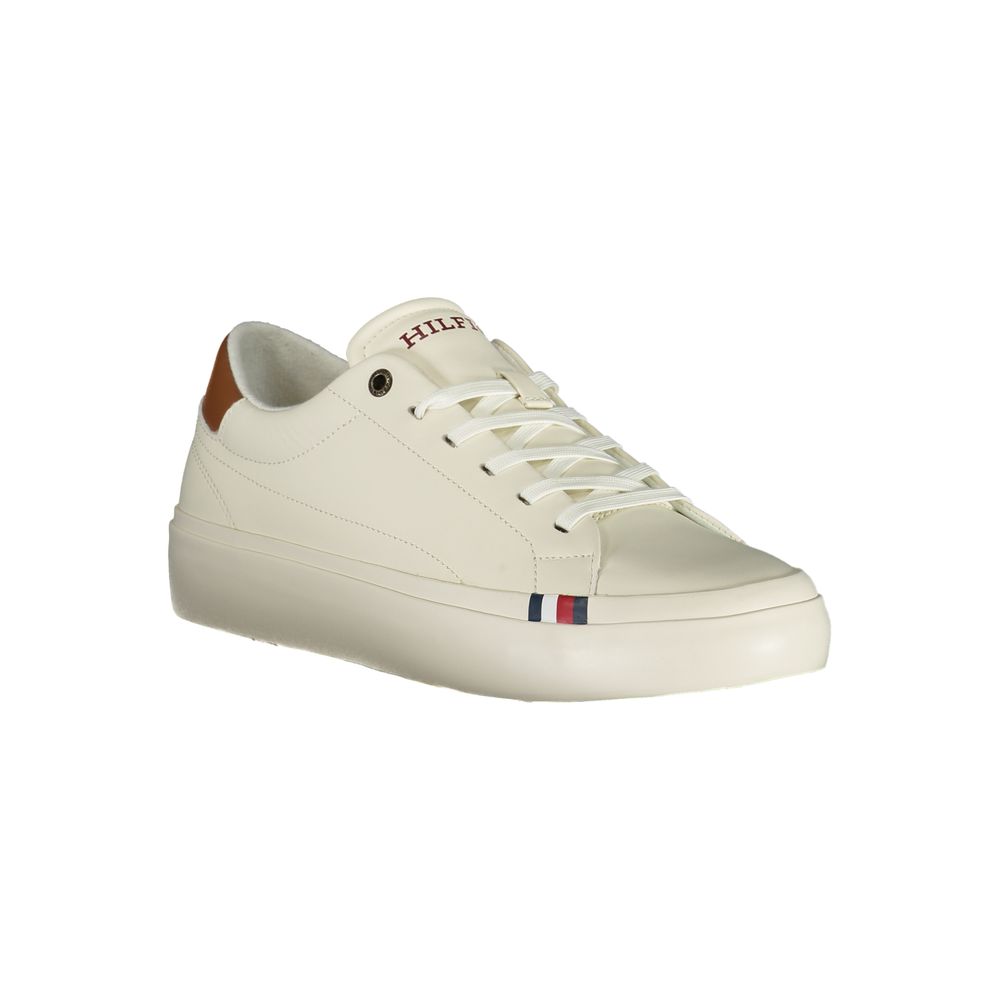 Tommy Hilfiger White Polyurethane Men Sneaker