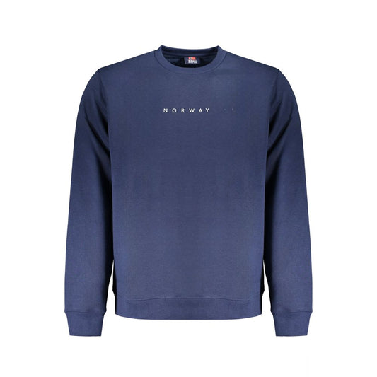Norway 1963 Blue Cotton Men Sweater | Stylish crew neck with logo, premium fabric, bold blue hue | Elevate your wardrobe.