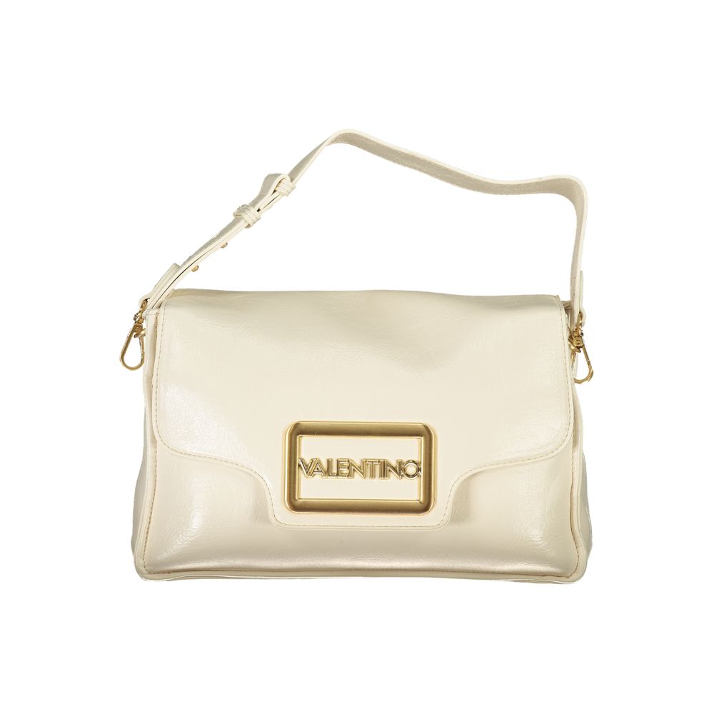 Mario Valentino Beige Polyethylene Women Handbag with detachable strap and elegant design