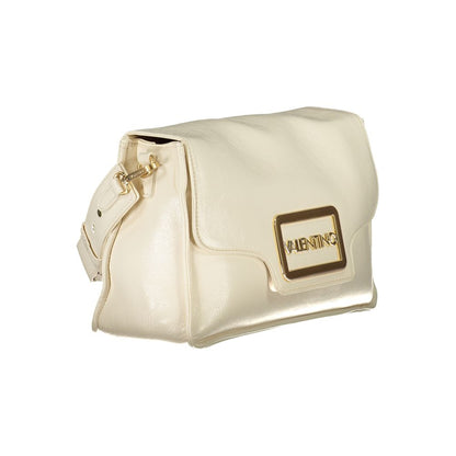 Mario Valentino Beige Polyethylene Women Handbag with detachable handle and adjustable strap, luxurious design for versatile elegance.
