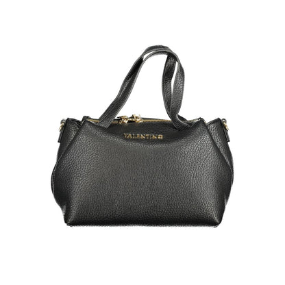 Mario Valentino Black Polyethylene Women Handbag with dual handles and zip closure, offering elegance and functionality for everyday use.