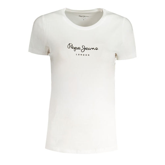 Pepe Jeans White Cotton Tops & T-Shirt PE-31354-XS