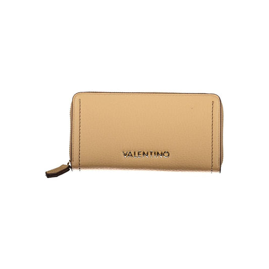 Mario Valentino Beige Polyethylene Women Wallet with iconic logo on display