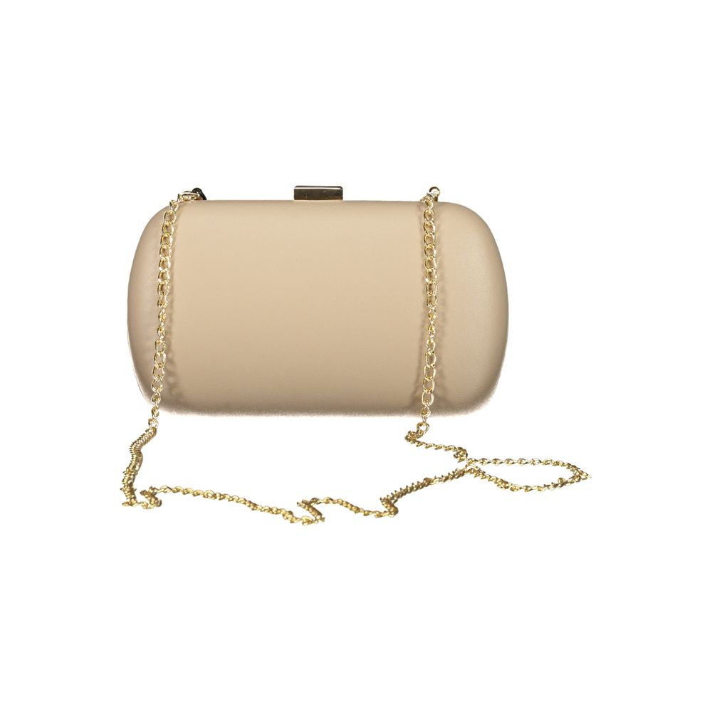 Mario Valentino Beige Polyethylene Women Handbag with chain strap, luxury design, chic and durable for any occasion.