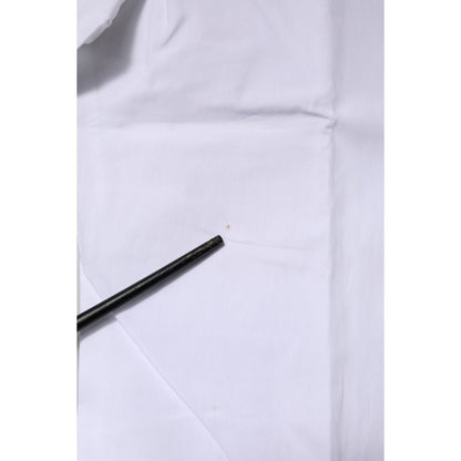 Dolce & Gabbana White Cotton GOLD Long Sleeves Formal Shirt