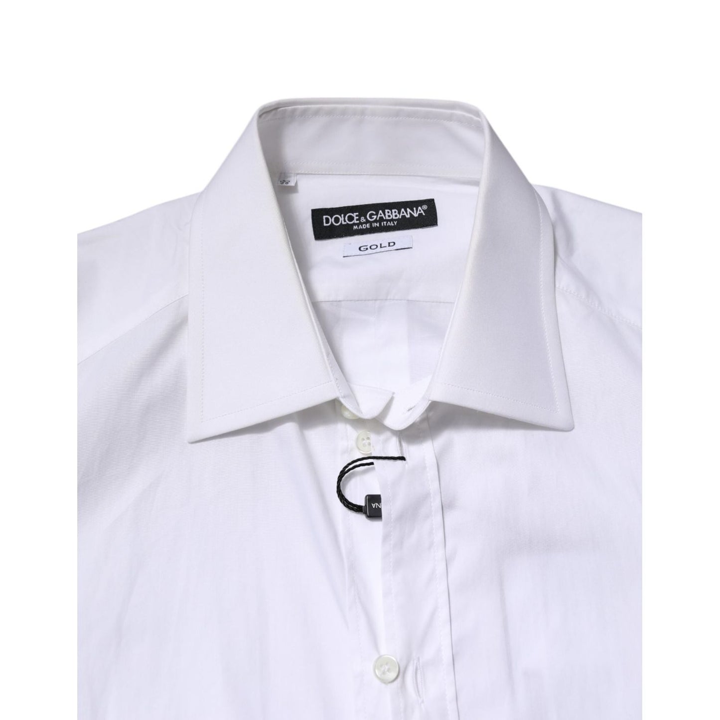Dolce & Gabbana White GOLD Long Sleeves Dress Men Formal Shirt TSH906864-38
