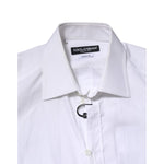 Dolce & Gabbana White GOLD Long Sleeves Dress Men Formal Shirt TSH906864-38
