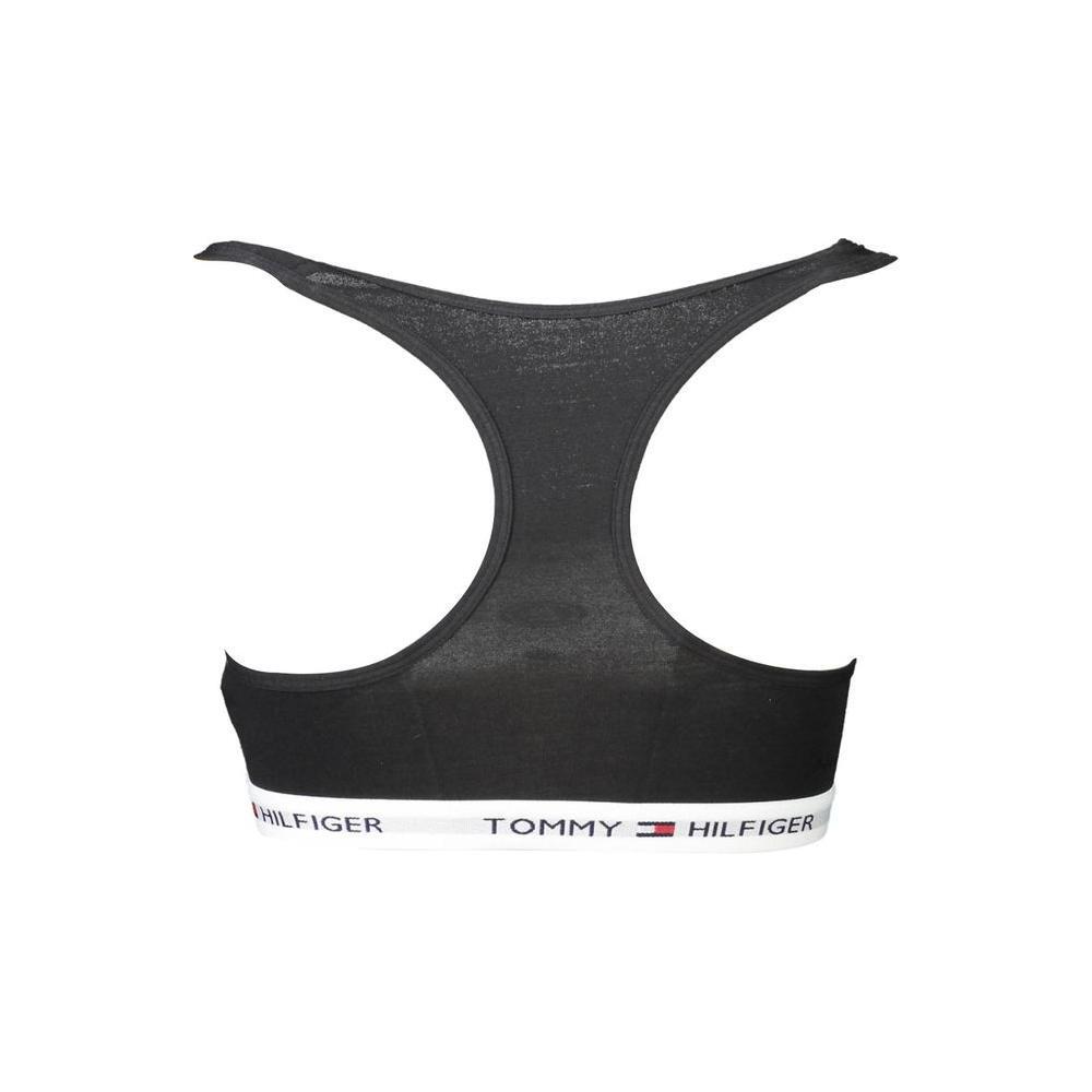 حمالة صدر رياضية نسائية من القطن باللون الأسود من تومي هيلفيغر