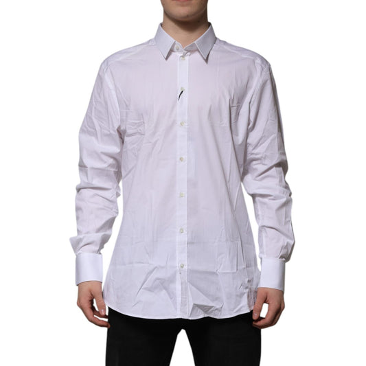 Dolce & Gabbana White GOLD Long Sleeve Dress Formal Shirt TSH906878-40